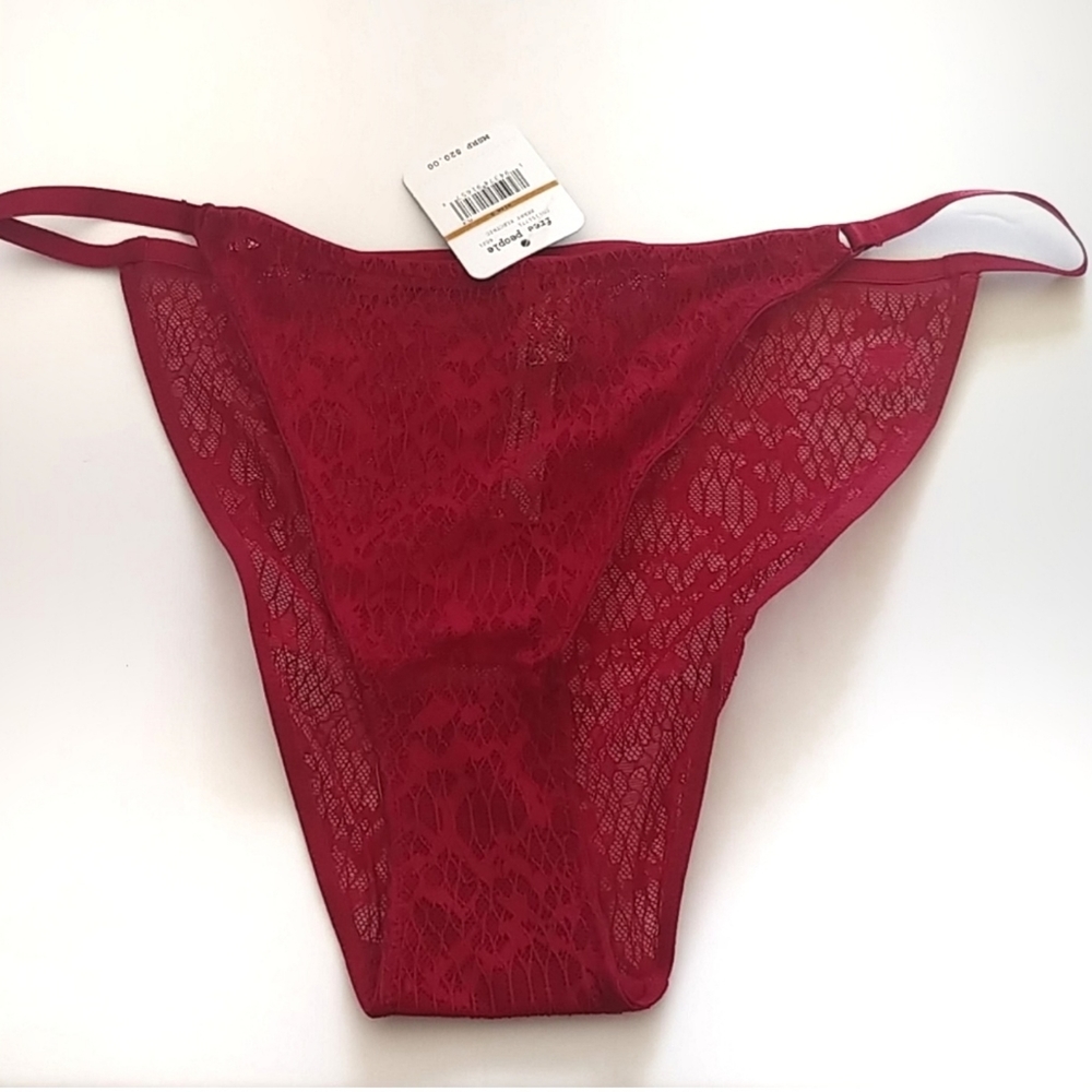 Free People Tameeka High Waisted High Cut Berry Electric Panty